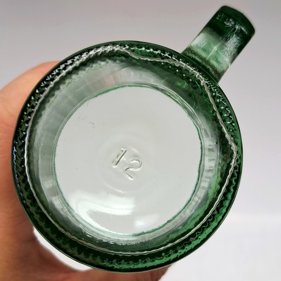 Vintage Anchor Hocking "Line Lites" set of 2 green ribbed beer/drink mugs - Picture 4 of 5